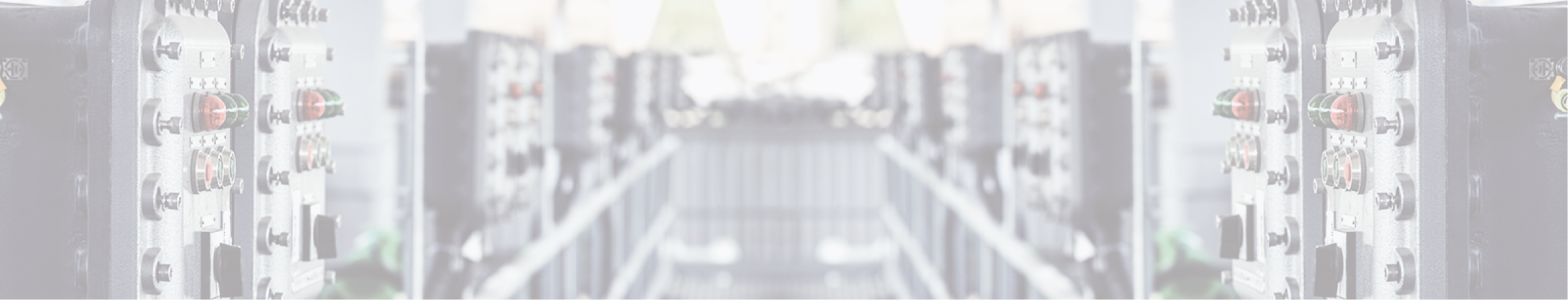 Part of power plant control panel with switches and lamps