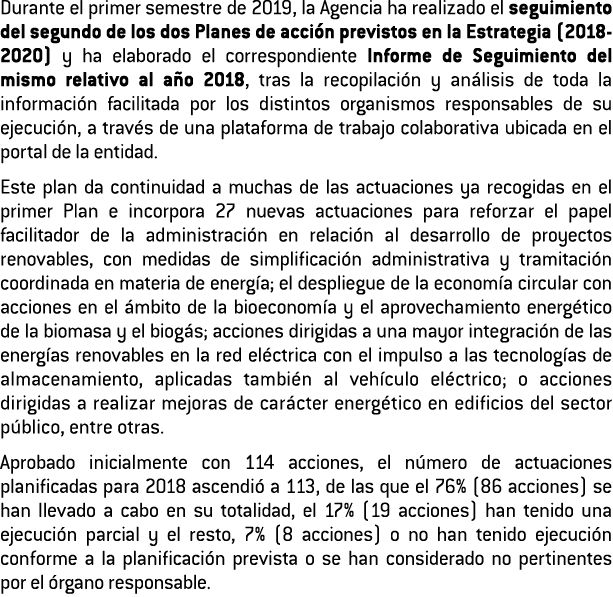 Durante el primer semestre de 2019  la Agencia ha realizado el seguimiento del segundo de los dos Planes de acci n pr   