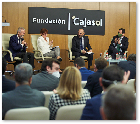 10.11.2021. Andaluc a. Sevilla.CESUR con la colaboraci n de IBERDROLA, organiza las jornadas El presente del futuro del hidr geno, en la Fundaci n Cajasol. Foto: Gogo Lobato.                              