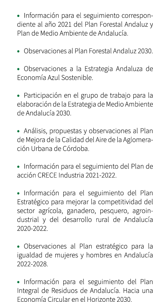  • Informaci n para el seguimiento correspondiente al a o 2021 del Plan Forestal Andaluz y Plan de Medio Ambiente de ...