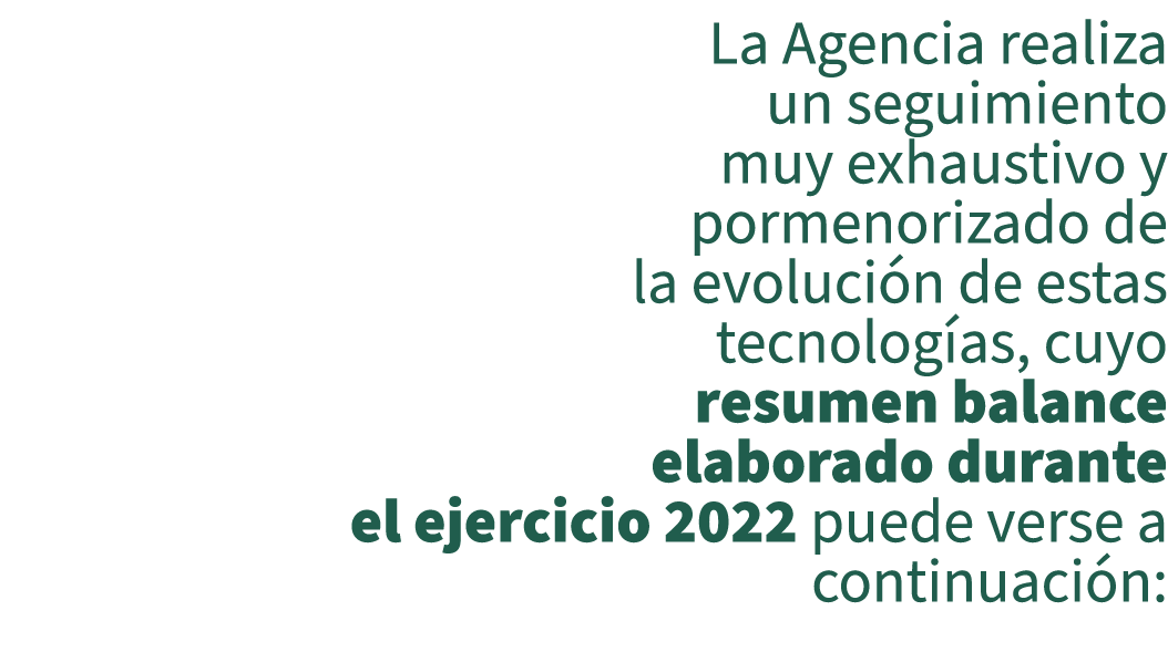 La Agencia realiza un seguimiento muy exhaustivo y pormenorizado de la evoluci n de estas tecnolog as, cuyo resumen b...