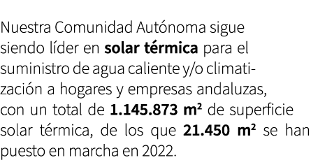 Nuestra Comunidad Aut noma sigue siendo l der en solar t rmica para el suministro de agua caliente y/o climatizaci n ...