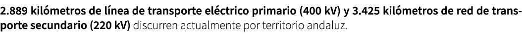 2.889 kil metros de l nea de transporte el ctrico primario (400 kV) y 3.425 kil metros de red de transporte secundari...