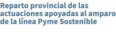 Reparto provincial de las actuaciones apoyadas al amparo de la l nea Pyme Sostenible