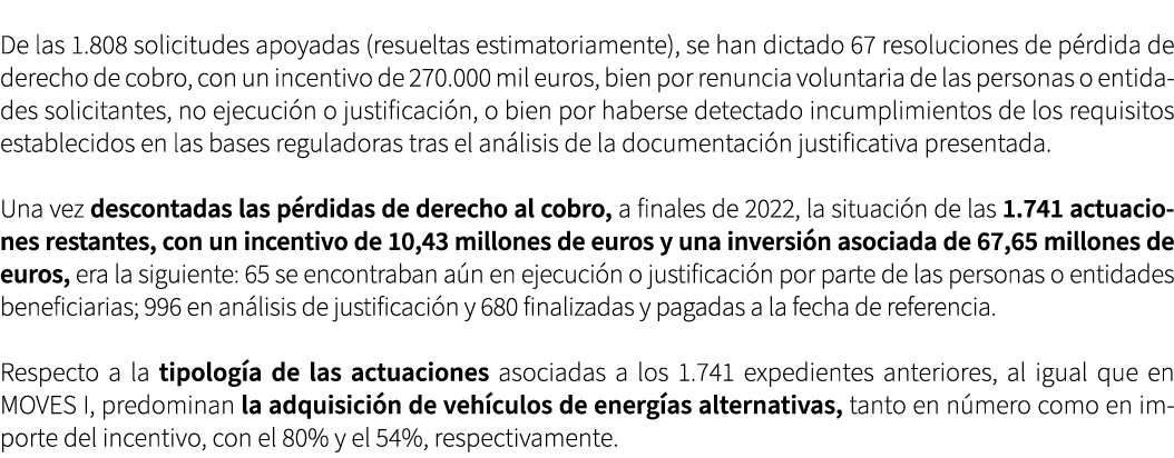 De las 1.808 solicitudes apoyadas (resueltas estimatoriamente), se han dictado 67 resoluciones de p rdida de derecho ...