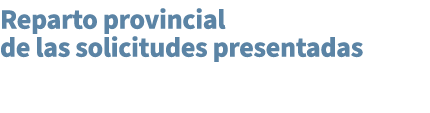 Reparto provincial de las solicitudes presentadas