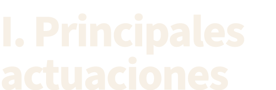 I. Principales actuaciones