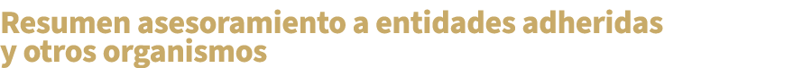 Resumen asesoramiento a entidades adheridas y otros organismos 