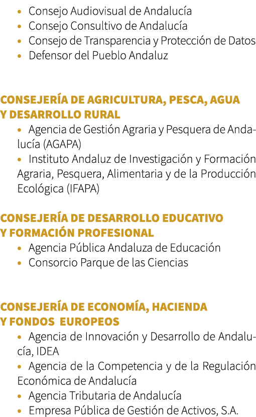 • Consejo Audiovisual de Andaluc a • Consejo Consultivo de Andaluc a • Consejo de Transparencia y Protecci n de Datos...