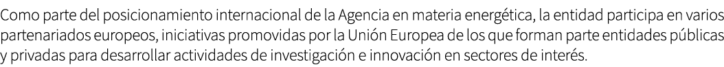 Como parte del posicionamiento internacional de la Agencia en materia energ tica, la entidad participa en varios part...