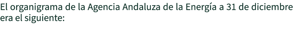 El organigrama de la Agencia Andaluza de la Energ a a 31 de diciembre era el siguiente: 