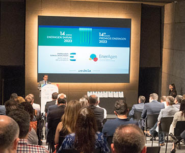Bilbao 08-06-2023 Los galardones de la Asociaci n de Agencias Espa olas de Gesti n de la Energ a, EnerAgen, convocados anualmente, constituyen un reconocimiento de las agencias y organismos p blicos de energ a a las mejores actuaciones de fomento y utilizaci n de las energ as renovables y el uso eficiente de la energ a en todo el territorio nacional. EVE Ente Vasco de la Energ a. Azkuna Zentroa Alh ndiga Bilbao © MITXI