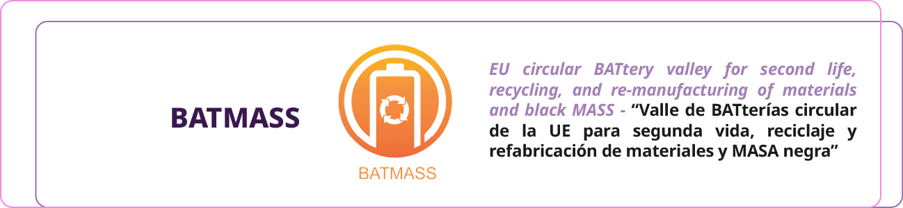 EU circular BATtery valley for second life, recycling, and re manufacturing of materials and black MASS “Valle de BAT...