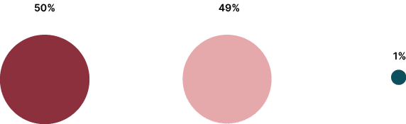 1%,49%,50