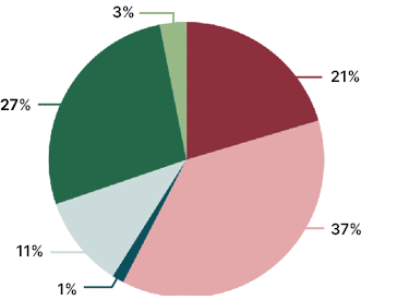 37%,3%,27%,11%,1%,21