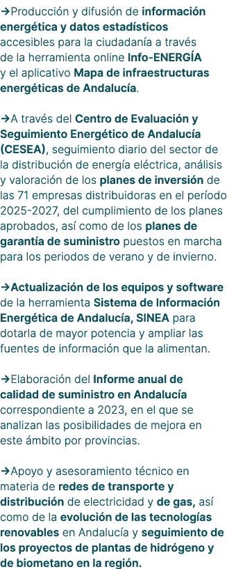 →Producci n y difusi n de informaci n energ tica y datos estad sticos accesibles para la ciudadan a a trav s de la he...