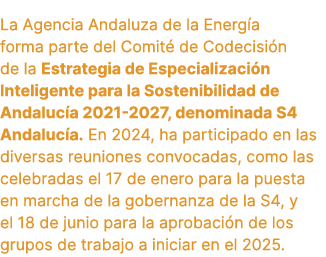La Agencia Andaluza de la Energ a forma parte del Comit de Codecisi n de la Estrategia de Especializaci n Inteligent...
