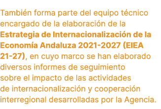 Tambi n forma parte del equipo t cnico encargado de la elaboraci n de la Estrategia de Internacionalizaci n de la Eco...
