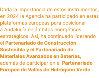 Dada la importancia de estos instrumentos, en 2024 la Agencia ha participado en estas plataformas europeas para posic...