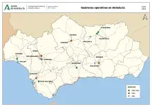 Mapa de gasineras operativas en Andalucía