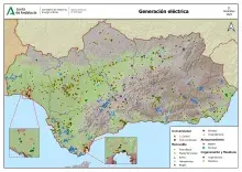Mapa de generación eléctrica en Andalucía